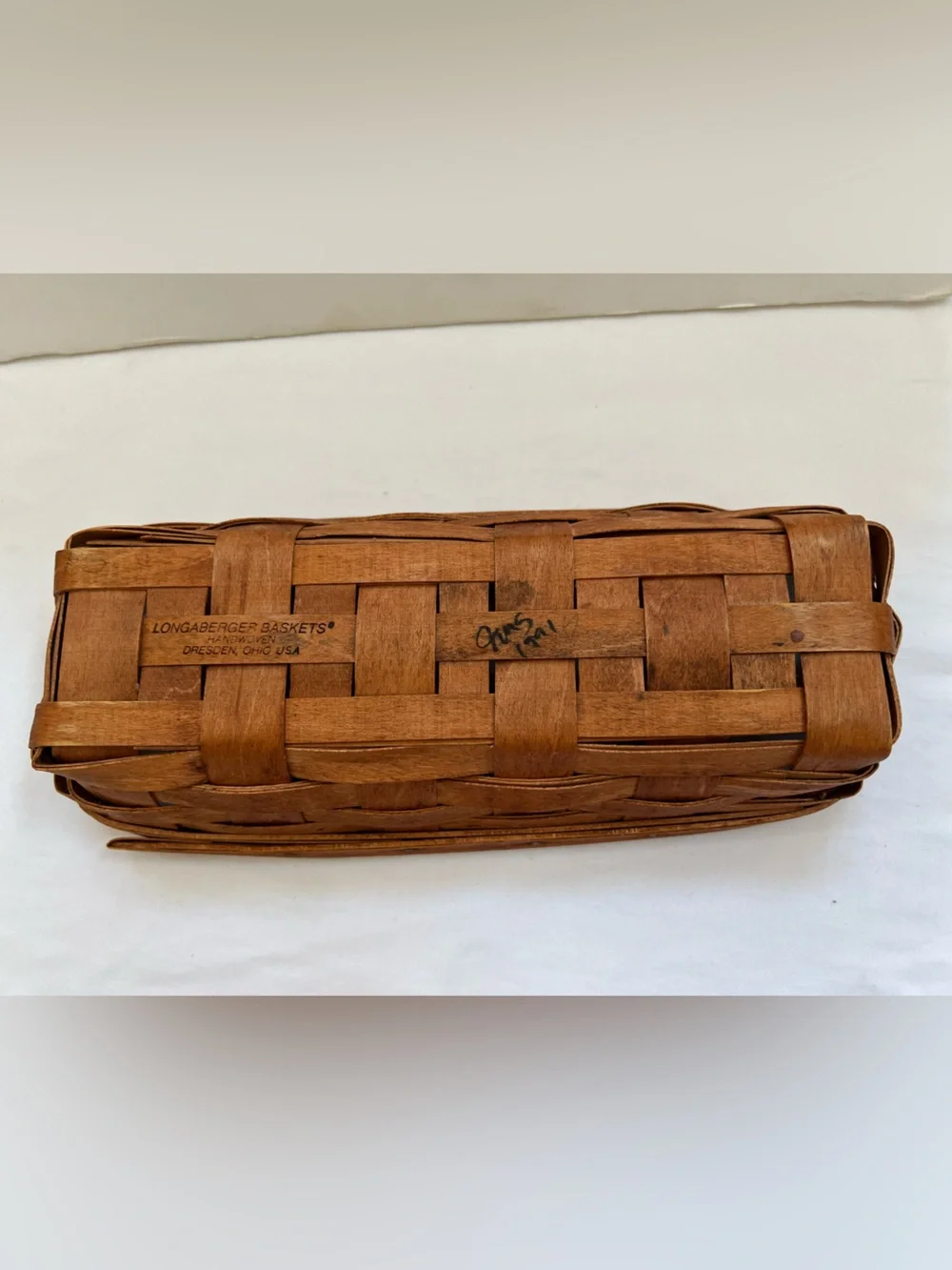 Vintage Longaberger 1991 Cracker Bread Basket Signed ABOUT 11